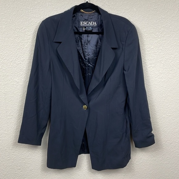 Escada Margaretha Ley Wool Longline Blazer Suiting Menswear Sz 44 - Picture 1 of 12